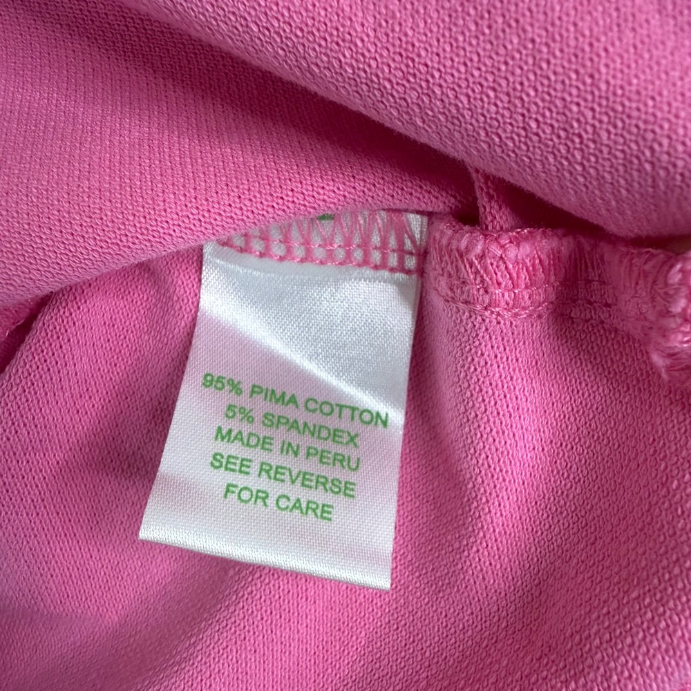 Lilly Pulitzer Womens Pink Pima Cotton Palm Tree Logo Polo Shirt Size M - Picture 5 of 7